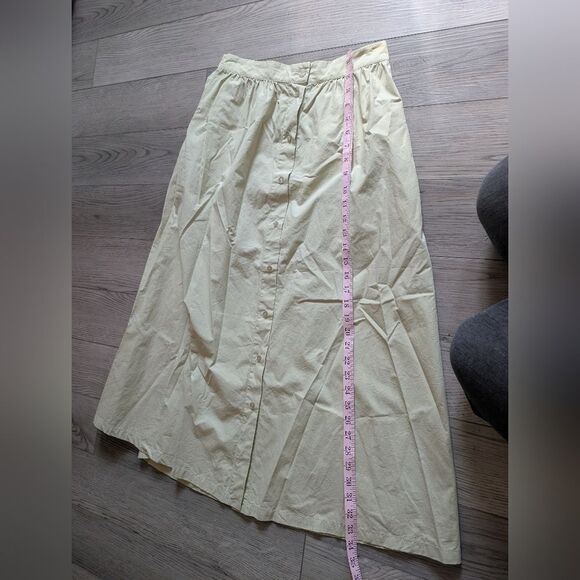 Mango MNG Light Green Pastel Button Down‎ Midi Skirt Size Large - Picture 7 of 7